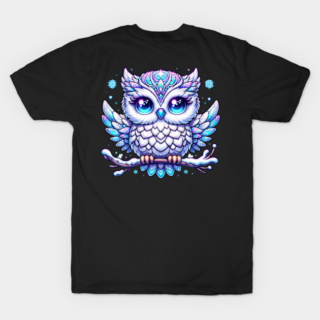 Owl Winter Snow Bird Kawaii Chibi Cute Animal by Lavender Celeste